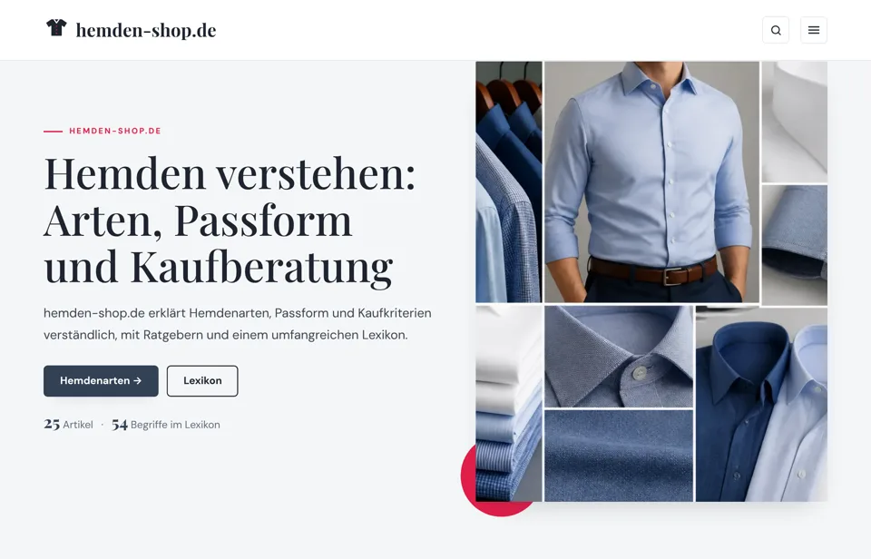 Page d'accueil de hemden-shop.de