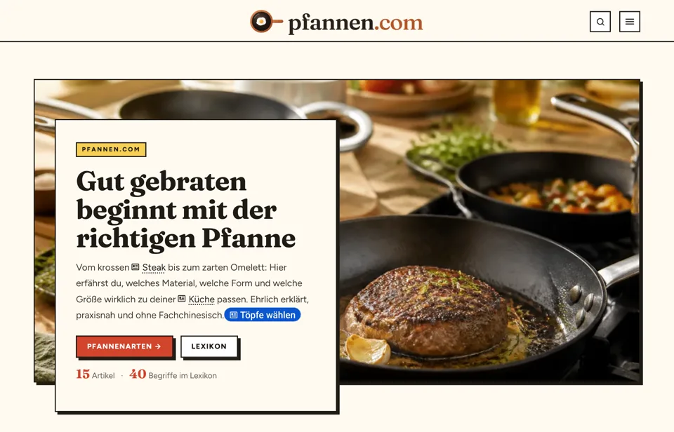 Página inicial de pfannen.com