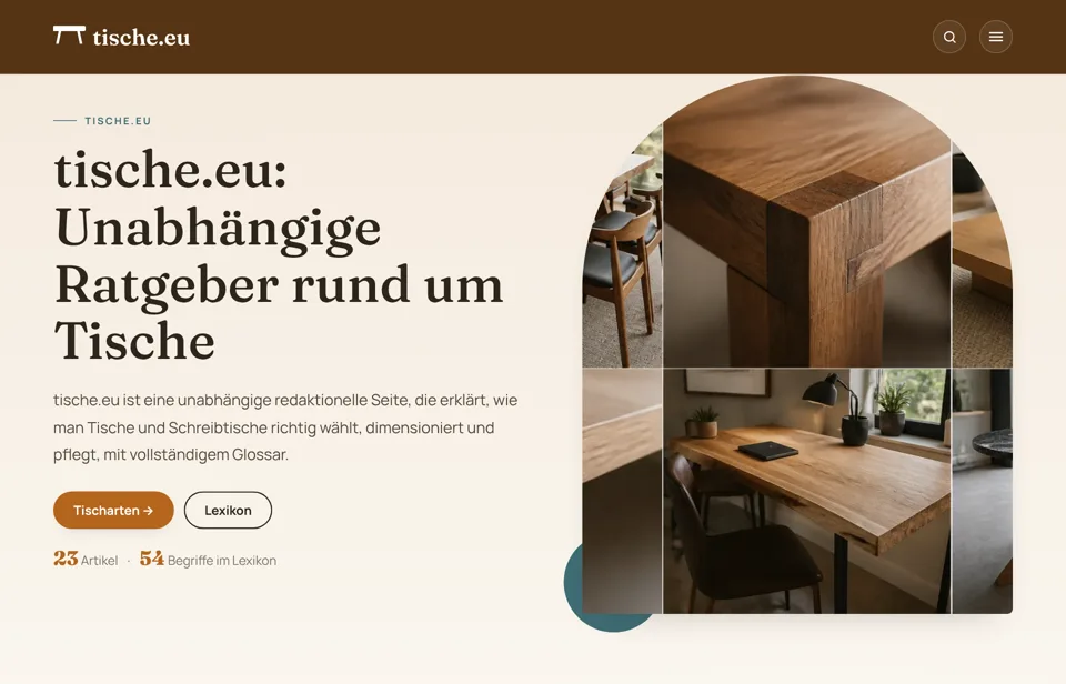 Page d'accueil de tische.eu